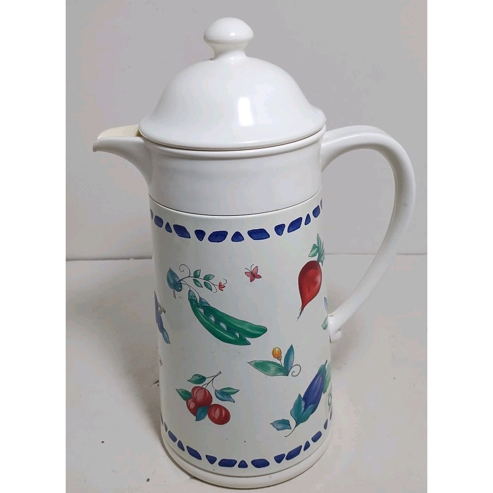 Vintage Pfaltzgraff Summer Garden OGGI Plastic Thermos and Carafe Hot & Cold